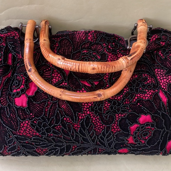 New vintage pink/black beaded purse - Picture 10 of 15